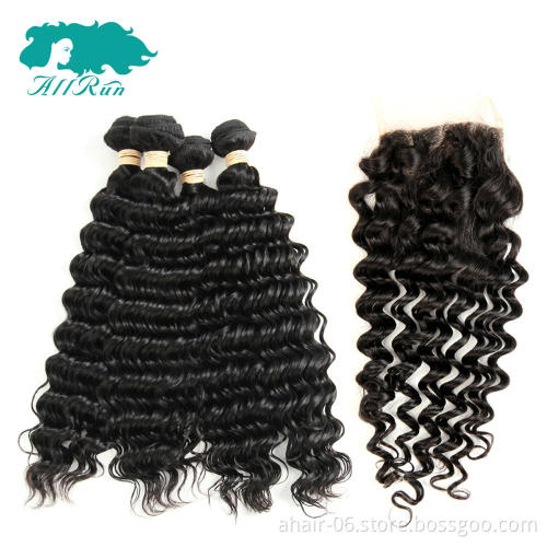 cheap 4*4 quality virgin peruvian human deep wave hair bundles